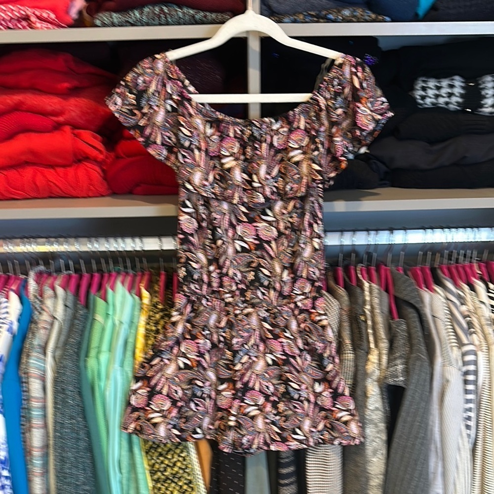 Joe Boxer black/pink floral on/off the shoulder elastic waistband romper S NWT